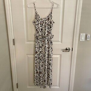 Corey Lynn Calter Anthropologie Off-White Snow Leopard Midi Dress, XS